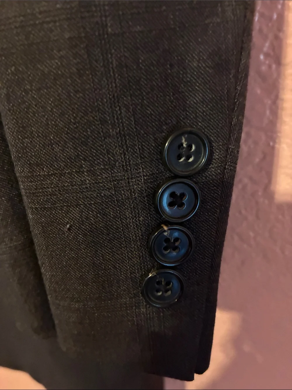 Men's Charcoal Three-Button Suit Jacket - Troffo